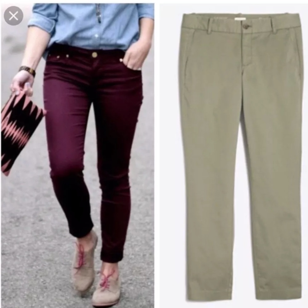 J. Crew Frankie pants Sz: 0 with slim ankle